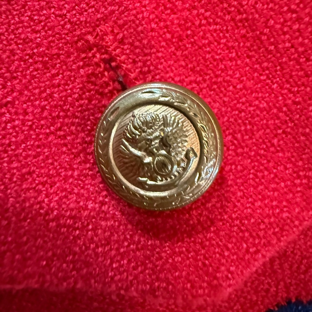 Vintage Red Military Vest Gold Buttons Equestrian Band Royalcore Statement 90s - Picture 2 of 7